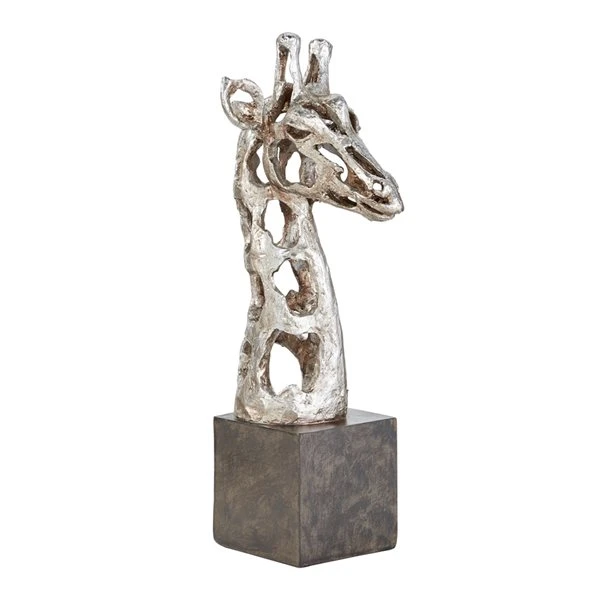 Grayson Lane Silver Polystone Giraffe 5 Grayson Lane Silver Polystone Giraffe - Image 5