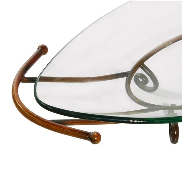 Grayson Lane Brass and Glass Serving Bowl 3 Grayson Lane Brass and Glass Serving Bowl - Image 3