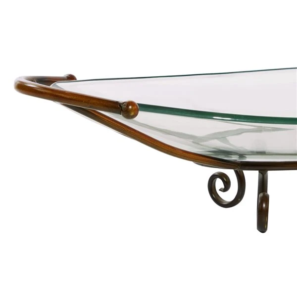 Grayson Lane Brass and Glass Serving Bowl 4 Grayson Lane Brass and Glass Serving Bowl - Image 4