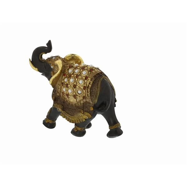 Grayson Lane Gold Polystone Elephant Sculptures - Set of 3 4 Grayson Lane Gold Polystone Elephant Sculptures - Set of 3 - Image 4