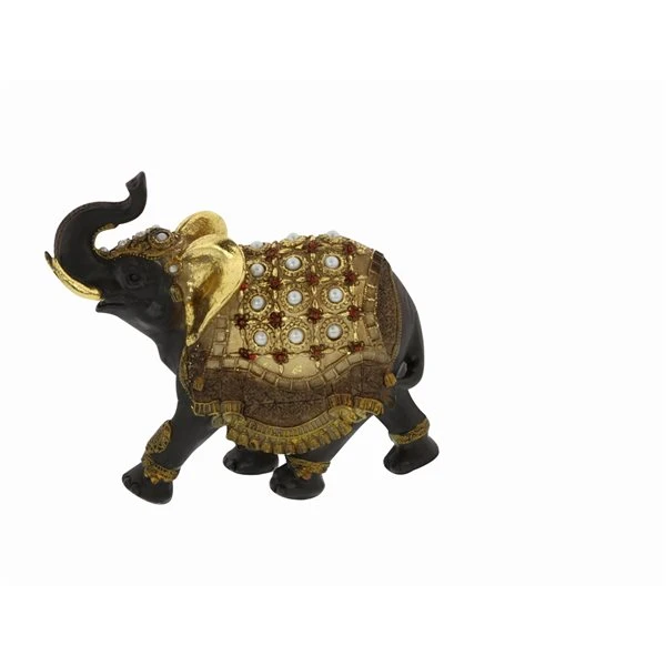 Grayson Lane Gold Polystone Elephant Sculptures - Set of 3 5 Grayson Lane Gold Polystone Elephant Sculptures - Set of 3 - Image 5
