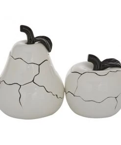Grayson Lane White Domolite Fruit Sculptures - Set of 2