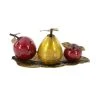 Grayson Lane Red Iron Tray with Fruits