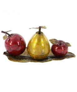 Grayson Lane Red Iron Tray with Fruits