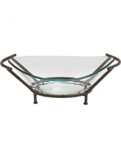 Grayson Lane Copper and Clear Glass Serving Bowl