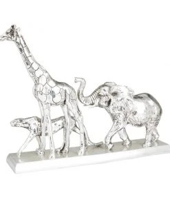 Grayson Lane Silver Polystone Safari Sculpture