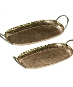 Grayson Lane Gold Aluminum Trays - Set of 2