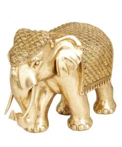 Grayson Lane Gold Polystone Elephant Sculpture