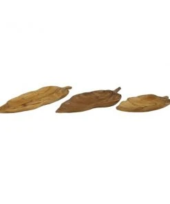 Grayson Lane Brown Teak Wood Trays - Set of 3