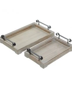Grayson Lane Beige Wood Trays - Set of 2 9 Grayson Lane Beige Wood Trays - Set of 2 -GRAYSON LANE shop 330862948 AlternateImage4 l