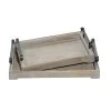 Grayson Lane Beige Wood Trays - Set of 2