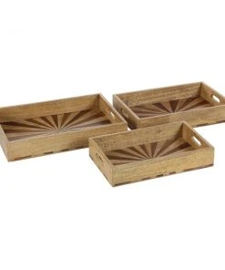 Grayson Lane Brown Wood Trays - Set of 3