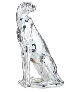 Grayson Lane Silver Polystone Leopard Sculpture