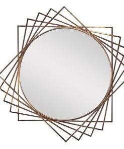 Grayson Lane 41.5-in L X 41.5-in W Glam Round Black Framed Wall Mirror