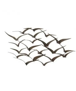 Grayson Lane 26-in H x 47-in W Black Metal Coastal Birds Wall Accent