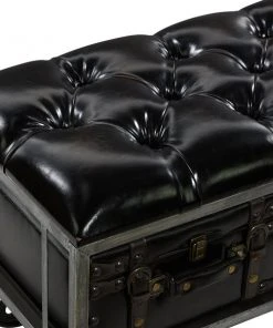 Grayson Lane Industrial Shiny Black Storage Bench -GRAYSON LANE shop 330901639 AlternateImage4 l