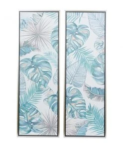 Grayson Lane Silver Wood Framed 47.25-in H x 15.75-in W Floral Canvas Hand-Painted Painting