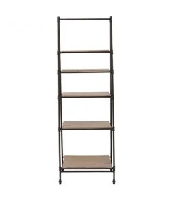 Grayson Lane 17-in D x 24-in W x 72-in H 5-Tier Leaning Wood Shelves