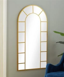 Grayson Lane 60-in L X 32-in W Traditional Arch Gold Framed Wall Mirror -GRAYSON LANE shop 330901658 AlternateImage2 l