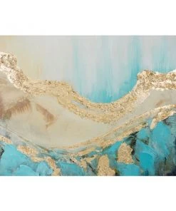 Grayson Lane Gold Wood Framed 35.5-in H x 47.5-in W Abstract White Canvas Painting -GRAYSON LANE shop 330901660 AlternateImage3 l