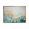 Grayson Lane Gold Wood Framed 35.5-in H x 47.5-in W Abstract White Canvas Painting