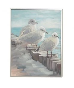 Grayson Lane Silver Wood Framed 47-in H x 36-in W Coastal Birds Canvas Painting -GRAYSON LANE shop 330901665 AlternateImage5 l