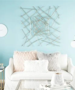 Grayson Lane 48-in H x 48-in W Silver Metal Modern/Contemporary Abstract Wall Accent -GRAYSON LANE shop 330901671 AlternateImage3 l