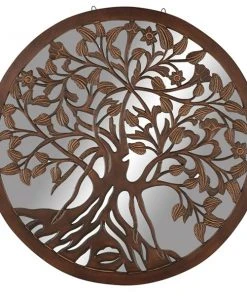 Grayson Lane 48-in H x 48-in W Brown Wood Rustic Tree Wall Accent