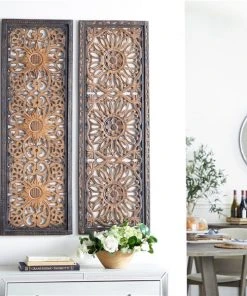 Grayson Lane 48-in H x 16-in W Brown Wood Traditional Ornamental Wall Accent - 2-Pack 7 Grayson Lane 48-in H x 16-in W Brown Wood Traditional Ornamental Wall Accent - 2-Pack -GRAYSON LANE shop 330901680 AlternateImage3 l