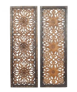 Grayson Lane 48-in H x 16-in W Brown Wood Traditional Ornamental Wall Accent - 2-Pack