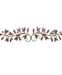 Grayson Lane 9-in H x 48-in W Brown Metal Traditional Floral and Botanical Wall Accent