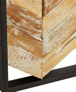 Grayson Lane 22.80-in H x 51.80-in W Brown Teak Wood and Metal Farmhouse/Rustic Abstract Wall Accent -GRAYSON LANE shop 330901686 AlternateImage6 l