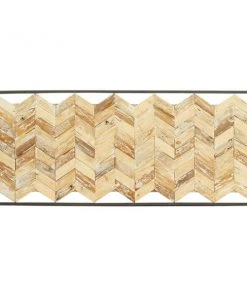 Grayson Lane 22.80-in H x 51.80-in W Brown Teak Wood and Metal Farmhouse/Rustic Abstract Wall Accent