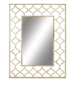 Grayson Lane 50-in L X 38.13-in W Glam Rectangle Gold Framed Wall Mirror