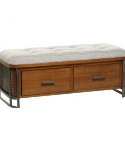 Grayson Lane Industrial Warm Brown Storage Bench