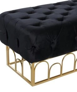 Grayson Lane Modern Black/Metallic Gold Accent Bench -GRAYSON LANE shop 330901696 AlternateImage3 l