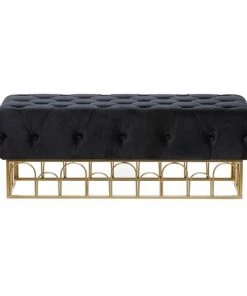 Grayson Lane Modern Black/Metallic Gold Accent Bench -GRAYSON LANE shop 330901696 AlternateImage7 l