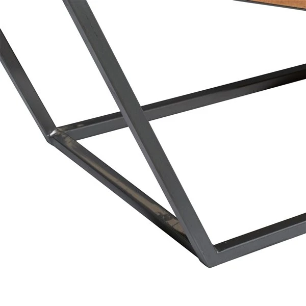 Grayson Lane Industrial Mahogany Brown/Coal Black Accent Bench 4 Grayson Lane Industrial Mahogany Brown/Coal Black Accent Bench - Image 4