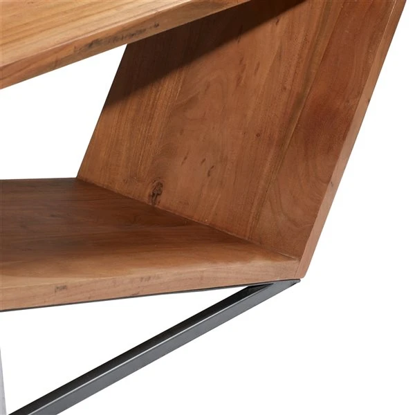 Grayson Lane Industrial Mahogany Brown/Coal Black Accent Bench 5 Grayson Lane Industrial Mahogany Brown/Coal Black Accent Bench - Image 5