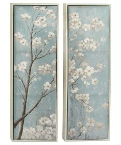 Grayson Lane Silver Wood Framed 59-in H x 20-in W Floral Wood Painting