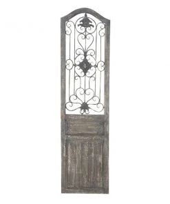 Grayson Lane 72-in H x 19-in W Brown Wood and Metal Transitional Ornamental Wall Accent