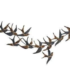 Grayson Lane 27-in H x 52-in W Black Metal Coastal Animals Wall Accent