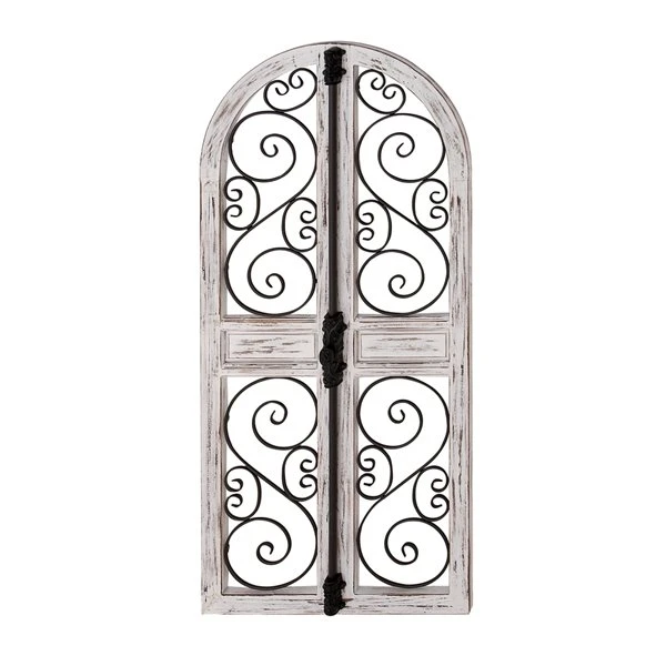 Grayson Lane 52-in H x 24-in W Grey Wood Vintage Ornamental Wall Accent 5 Grayson Lane 52-in H x 24-in W Grey Wood Vintage Ornamental Wall Accent - Image 5