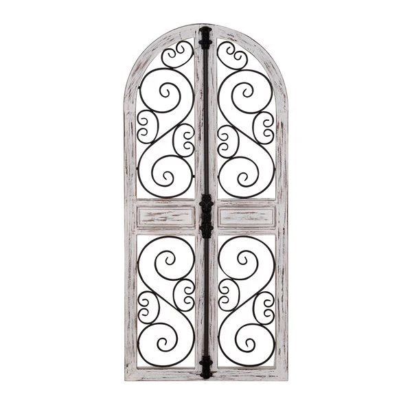 Grayson Lane 52-in H x 24-in W Grey Wood Vintage Ornamental Wall Accent 1 Grayson Lane 52-in H x 24-in W Grey Wood Vintage Ornamental Wall Accent