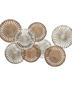 Grayson Lane 28-in H x 1-in W Beige Metal Contemporary Abstract Wall Accent