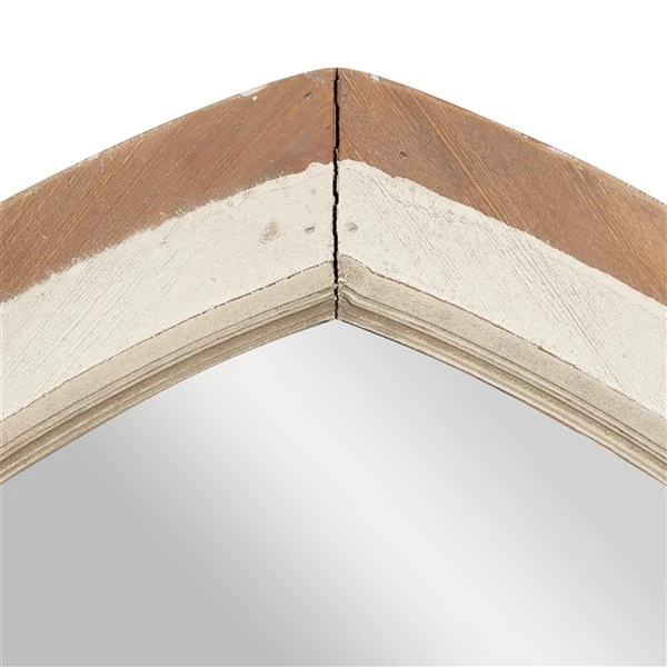 Grayson Lane 51-in L X 31.5-in W Vintage Arch White Framed Wall Mirror 4 Grayson Lane 51-in L X 31.5-in W Vintage Arch White Framed Wall Mirror - Image 4