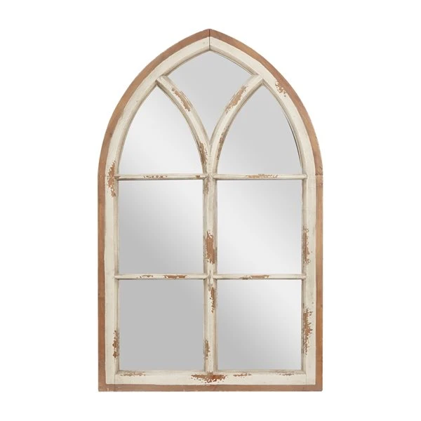 Grayson Lane 51-in L X 31.5-in W Vintage Arch White Framed Wall Mirror 1 Grayson Lane 51-in L X 31.5-in W Vintage Arch White Framed Wall Mirror