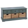 Grayson Lane Rustic Blue Storage Bench