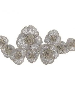 Grayson Lane 20-in H x 45-in W Grey Metal Transitional Floral and Botanical Wall Accent