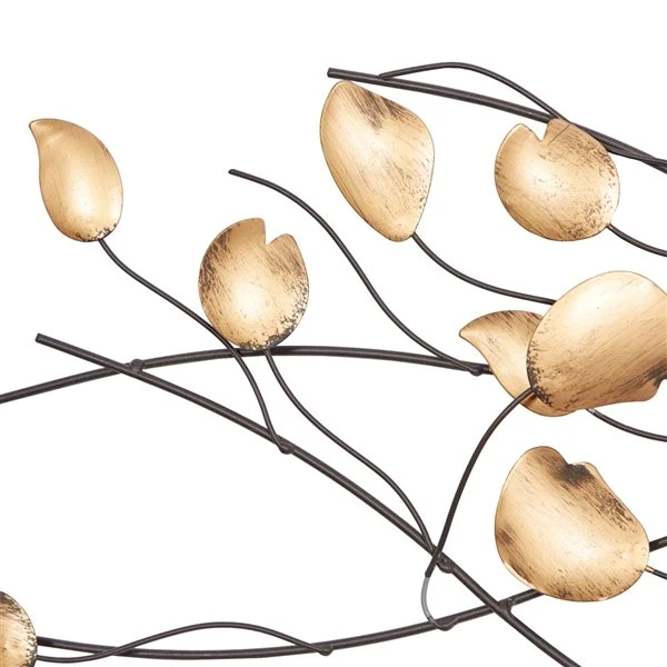 330901724_AlternateImage6_l.jpg Grayson Lane 16-in H x 60-in W Gold Metal Modern/Contemporary Floral and Botanical Wall Accent -GRAYSON LANE shop 330901724 AlternateImage6 l